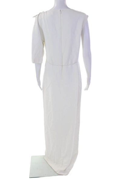Adam Lippes Womens Silk Lined Asymmetrical Single Sleeve Gown Ivory Size S