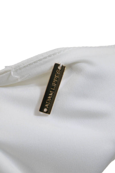 Adam Lippes Womens Silk Lined Asymmetrical Single Sleeve Gown Ivory Size S