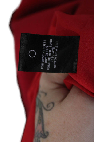 Halston Womens Cotton Sleeveless Halter Top Back Cut Out Detail Dress Red Size 4