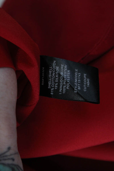 Halston Womens Cotton Sleeveless Halter Top Back Cut Out Detail Dress Red Size 4