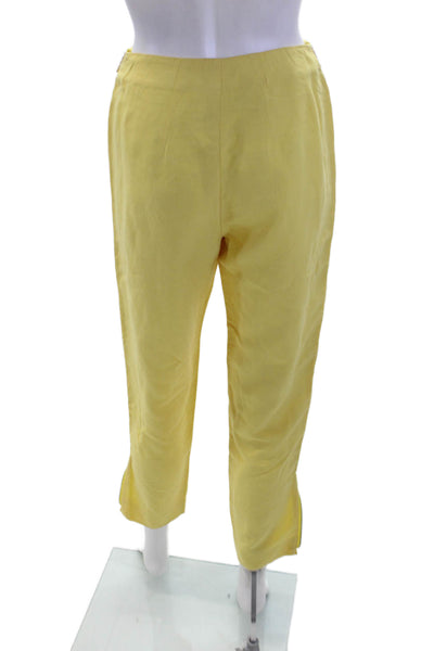 Kenzo Paris Womens Zippered High-Waisted Casual Tapered Pants Yellow Size 38