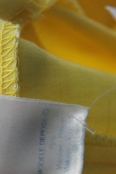 Kenzo Paris Womens Zippered High-Waisted Casual Tapered Pants Yellow Size 38