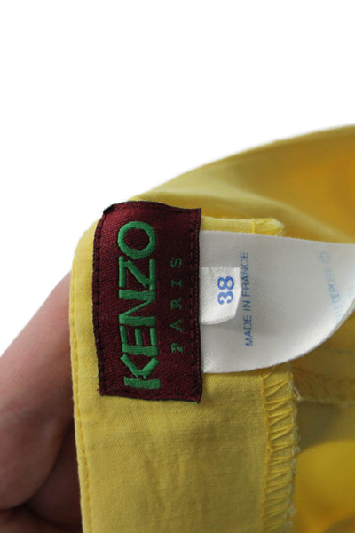 Kenzo Paris Womens Zippered High-Waisted Casual Tapered Pants Yellow Size 38