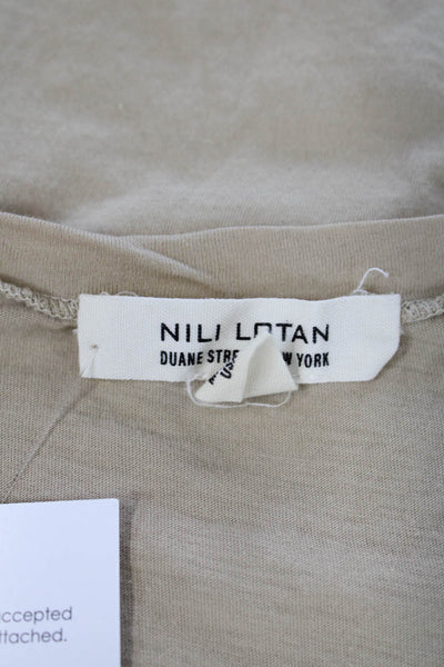 Nili Lotan Womens Scoop Neck Knit Boxy Tank Top Brown Cotton Size Large
