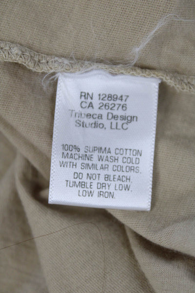 Nili Lotan Womens Scoop Neck Knit Boxy Tank Top Brown Cotton Size Large