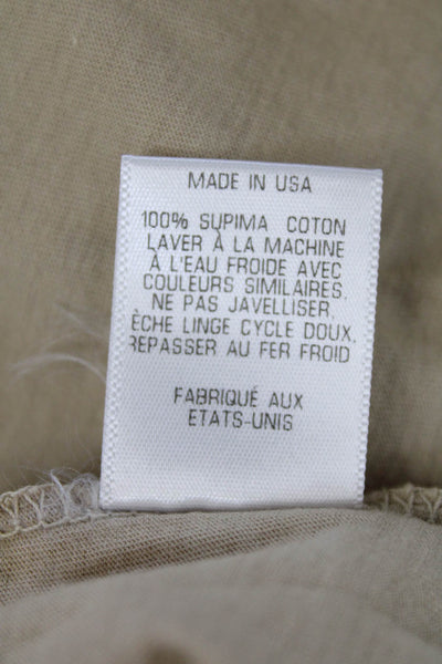 Nili Lotan Womens Scoop Neck Knit Boxy Tank Top Brown Cotton Size Large