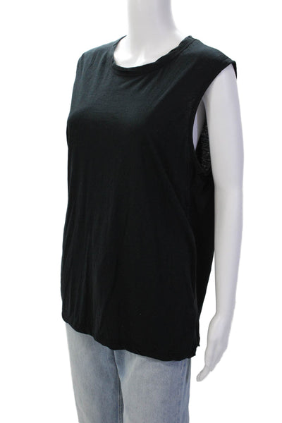 Standard James Perse Womens Scoop Neck Knit Boxy Tank Top Black Cotton Size 3