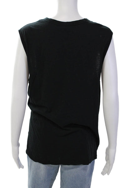 Standard James Perse Womens Scoop Neck Knit Boxy Tank Top Black Cotton Size 3
