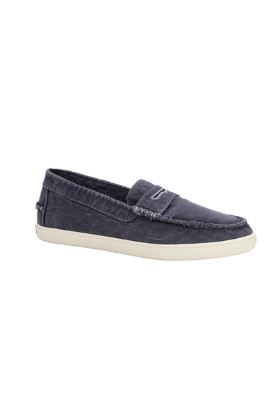 Johnnie-o Mens Slip On Round Toe Penny Loafers Indigo Canvas Size 10