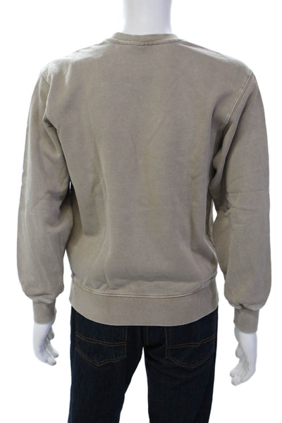 Octobers Very Own Unisex Cotton Metallic Embroidered Sweatshirt Beige Size XS