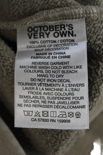 Octobers Very Own Unisex Cotton Metallic Embroidered Sweatshirt Beige Size XS