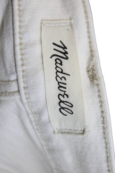 Madewell Womens High Rise The Perfect Wide Leg Jeans White Cotton Size 27
