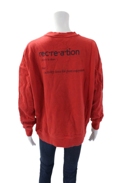 Outdoor Voices Womens Cotton Recreation Print Crew Neck Sweatshirt Red Size S