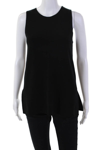 Designer Womens Sleeveless Crew Neck Pullover Shell Sweater Black Size Extra Sma