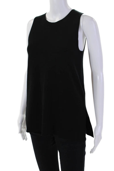 Designer Womens Sleeveless Crew Neck Pullover Shell Sweater Black Size Extra Sma