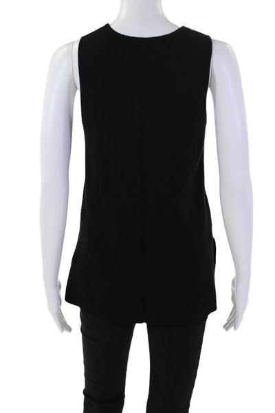 Designer Womens Sleeveless Crew Neck Pullover Shell Sweater Black Size Extra Sma