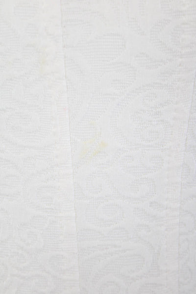 Taylor Womens Brocade Print Long Sleeves A Line Ivory Dress White Size 2