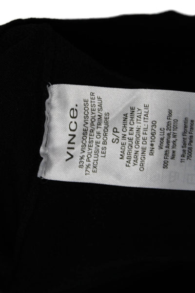Vince Womens Basic High Neckline Full Zip Long Cropped Sweater Black Size S