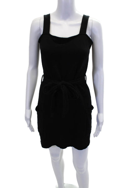 Philanthropy Womens Cotton Raw Hem Double Pocket Mini Dress Black Size XS