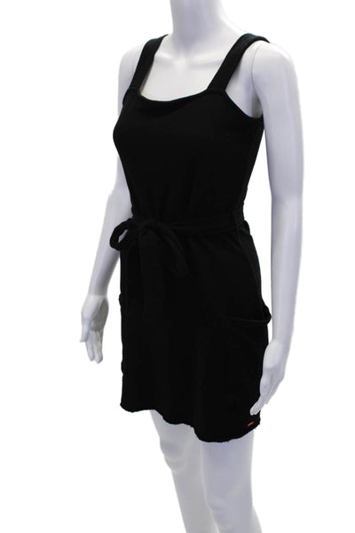 Philanthropy Womens Cotton Raw Hem Double Pocket Mini Dress Black Size XS