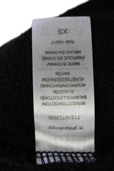 Philanthropy Womens Cotton Raw Hem Double Pocket Mini Dress Black Size XS