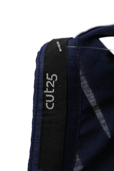 Cut25 Womens Short Sleeve Y-Neck  A-Line Knee Length Dress Blue Size 4