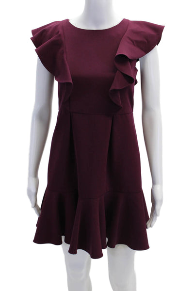 Milly Minis Girls Short Sleeve Zippered Knee Length Dress Red Size 14