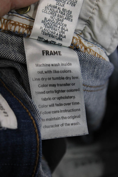 Frame Denim Womens Cotton Zip Medium Wash Low-Rise Skinny Jeans Blue Size 26