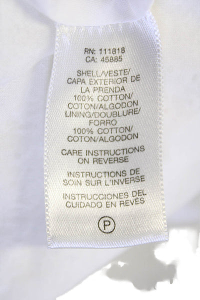 Michael Michael Kors Womens Cotton Collared Tied Short Sleeve Dress White Size 4