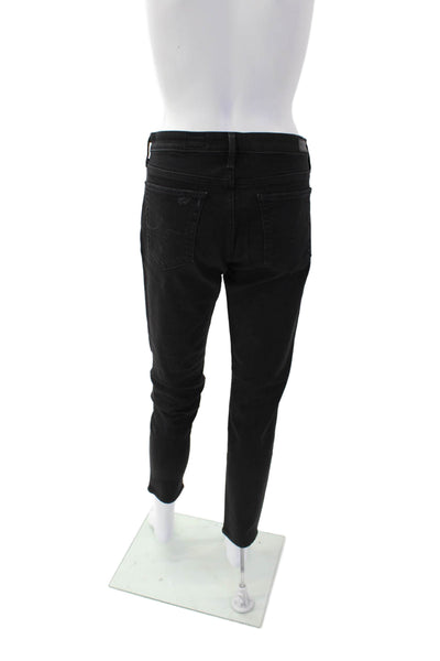 AG Adriano Goldschmied Womens Cotton Mid-Rise Zippered Jeans Black Size 30