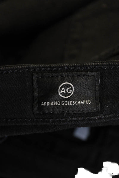 AG Adriano Goldschmied Womens Cotton Mid-Rise Zippered Jeans Black Size 30