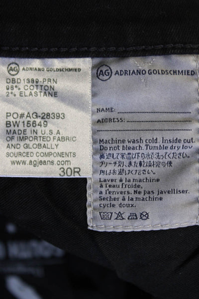 AG Adriano Goldschmied Womens Cotton Mid-Rise Zippered Jeans Black Size 30