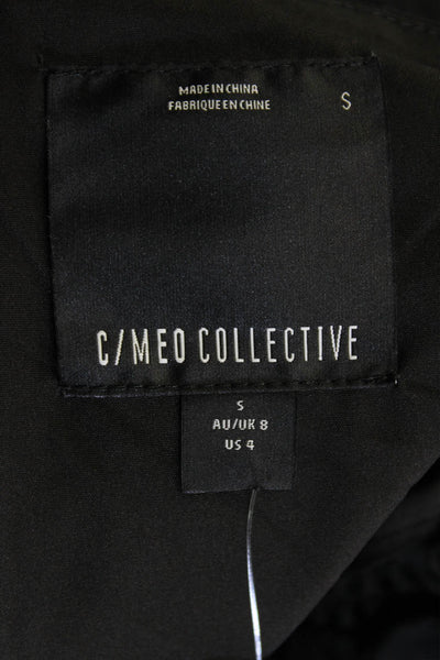 C/MEO Collective Womens Cotton Square Neck Puff Sleeve Mini Dress Black Size S
