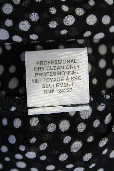 Misa Womens Smocked Waist Polka Dot Layered Ruffled Mini Skirt Black Size S