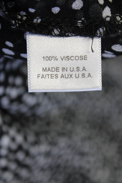 Misa Womens Smocked Waist Polka Dot Layered Ruffled Mini Skirt Black Size S