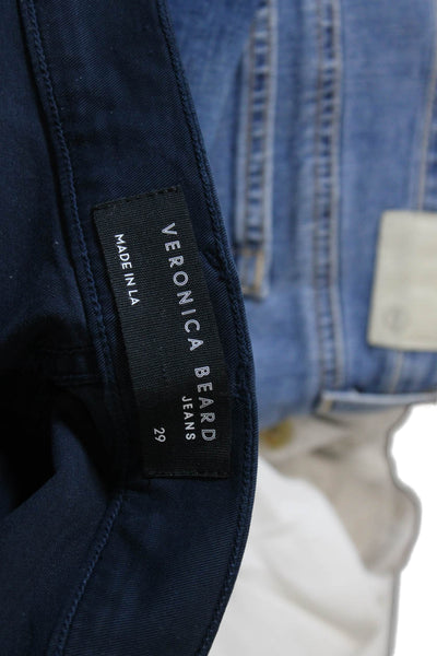 Veronica Beard Womens Cotton High Rise Carly Kick Flare Pants Blue Size 29
