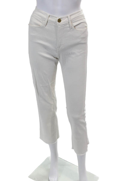 Frame Denim Womens Le High Straight High Rise Straight Leg Jeans White Size 28