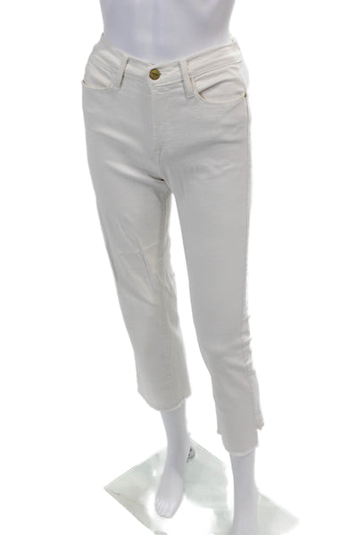 Frame Denim Womens Le High Straight High Rise Straight Leg Jeans White Size 28