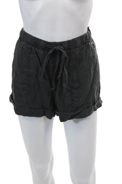 Bella Dahl Womens Drawstring Waist Casual Shorts Dark Gray Size L