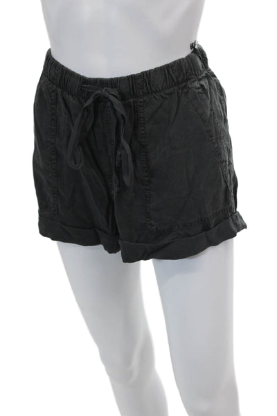 Bella Dahl Womens Drawstring Waist Casual Shorts Dark Gray Size L