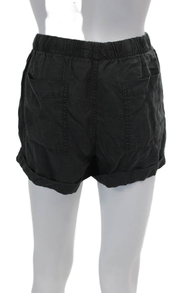 Bella Dahl Womens Drawstring Waist Casual Shorts Dark Gray Size L