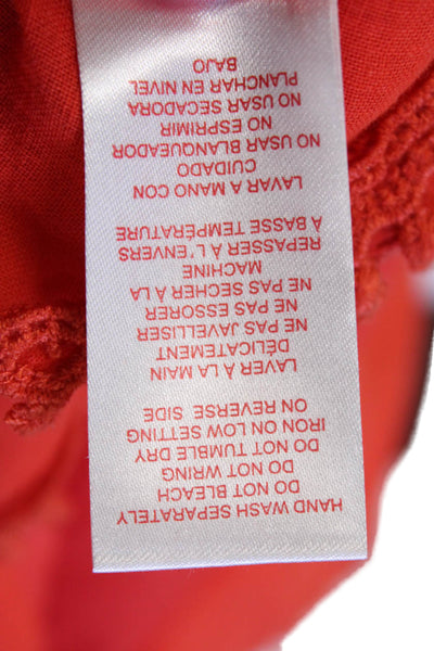 Red Carter Womens Cotton Embroidered Trim Tiered Mini Skirt Red Size XS