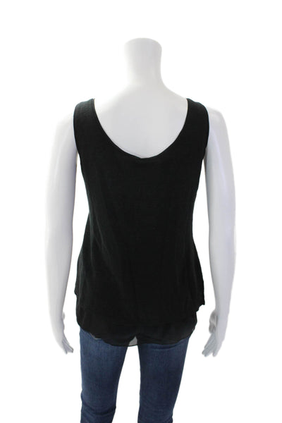 Vince Womens Sleeveless Scoop Neck Casual Tank Blouse Black Size XXS