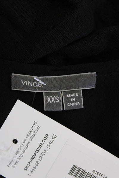 Vince Womens Sleeveless Scoop Neck Casual Tank Blouse Black Size XXS