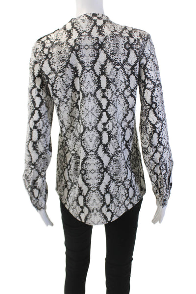 Calvin Klein Womens Sleeveless V-neck Animal Print Tank Blouse White Size XS