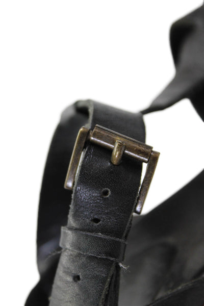 KORS Michael Kors Women's Opne Toe Strappy Buckle Wedge Sandals Black Size 10