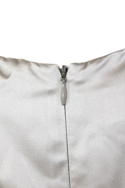 Gio Guerreri Women's Scoop Neck Sleeveless Flare Midi Dress Silver Size 44