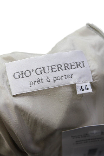 Gio Guerreri Women's Scoop Neck Sleeveless Flare Midi Dress Silver Size 44