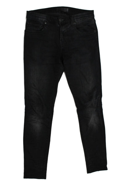 J Brand Mens Mick Skinny Fit Slim Leg Aftershock Jeans Black Cotton Size 28