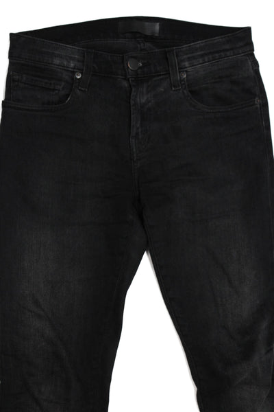 J Brand Mens Mick Skinny Fit Slim Leg Aftershock Jeans Black Cotton Size 28